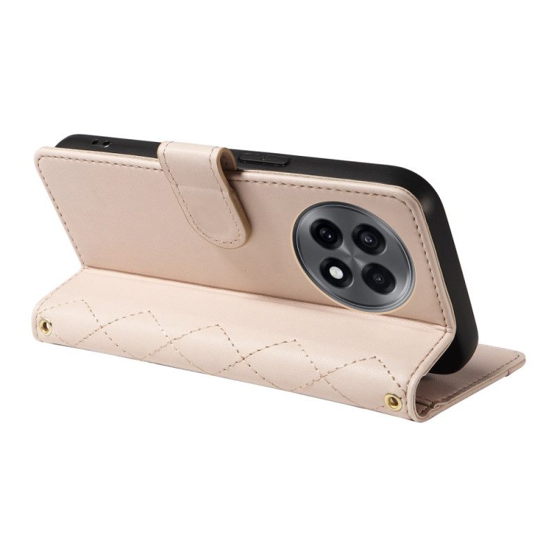 Lederhüllen Oneplus 13r Gesteppt Mit Riemen Und Schulterriemen