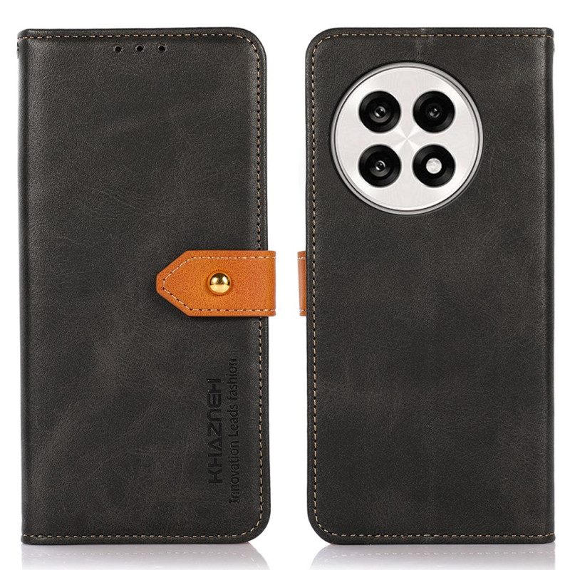 Lederhüllen Oneplus 13r Handyhülle Khazneh Goldverschluss