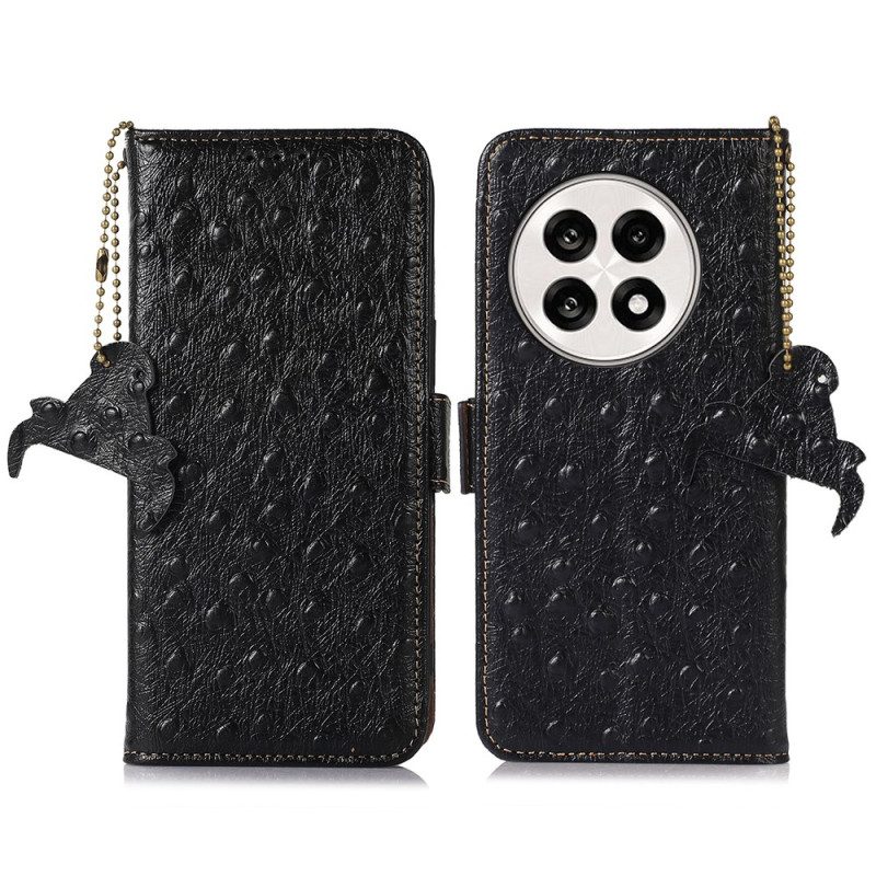 Lederhüllen Oneplus 13r Handyhülle Rfid-schutz Straußenleder