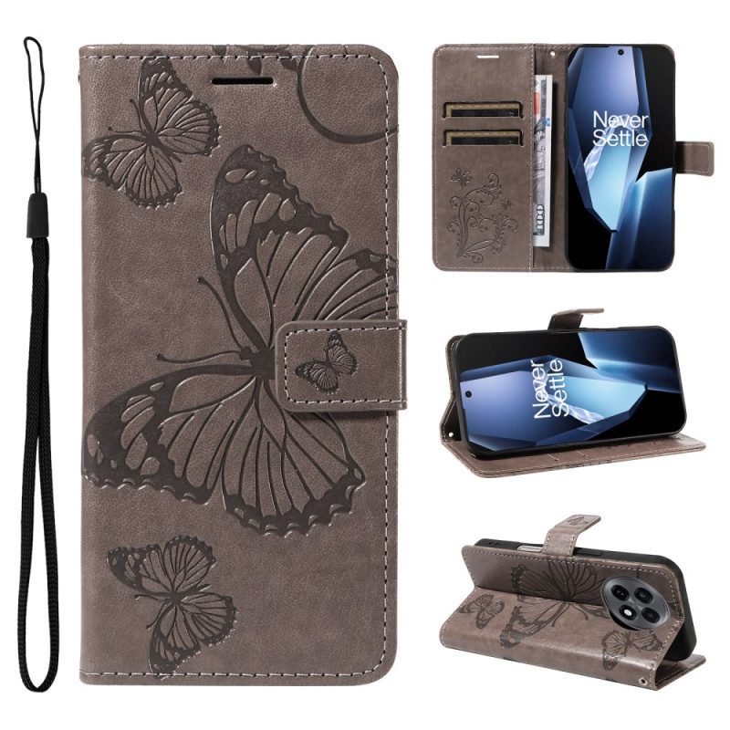 Lederhüllen Oneplus 13r Handyhülle Riesige Schmetterlinge