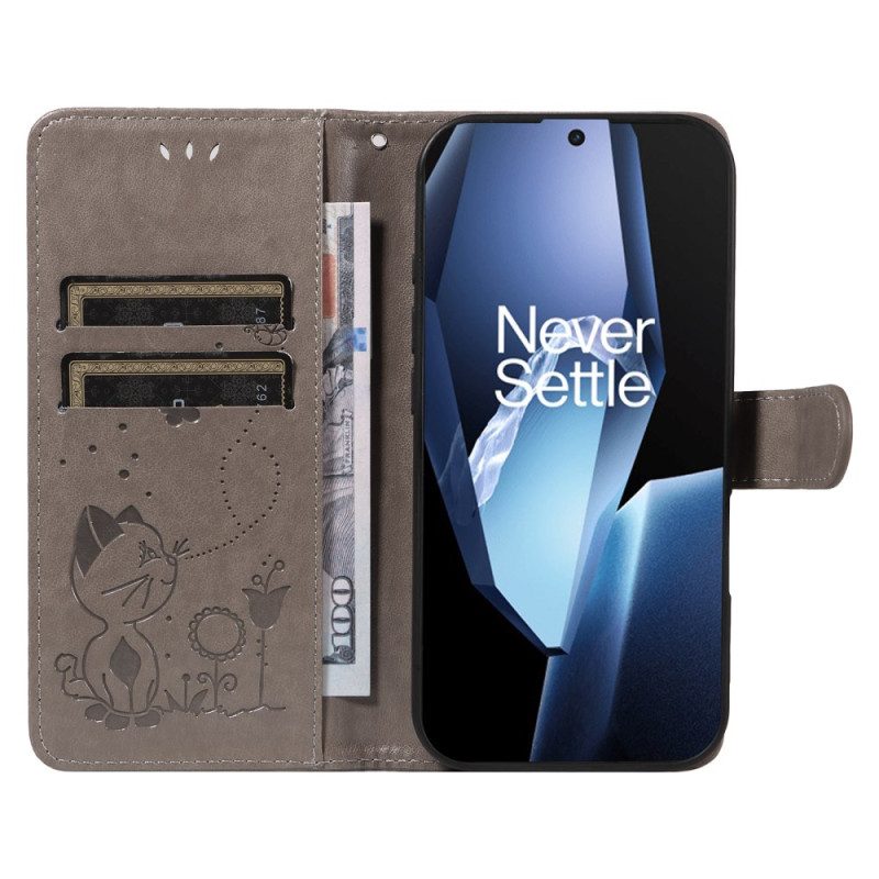 Lederhüllen Oneplus 13r Katze Und Biene