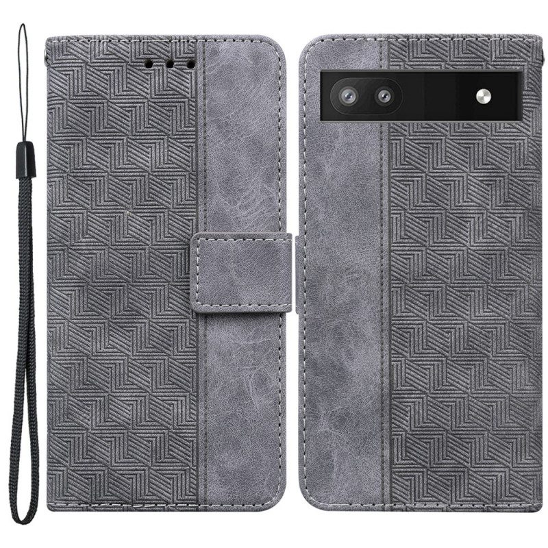 Lederhüllen Für Google Pixel 6A Mit Kordel Serie Mit Gewebten Riemen