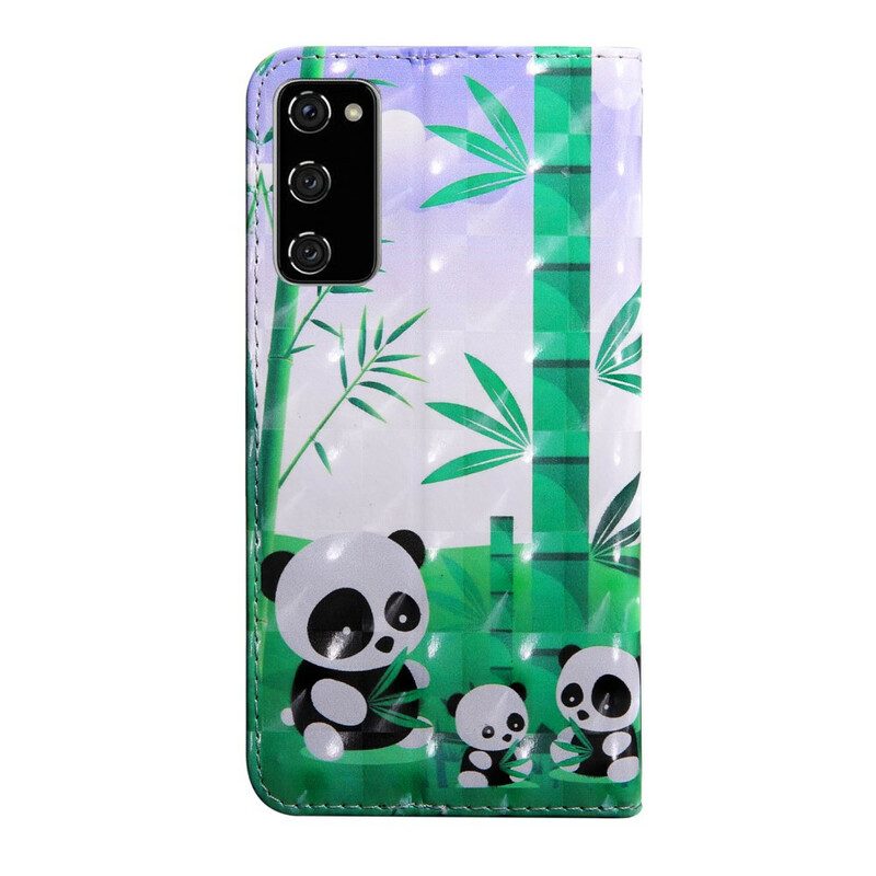 Flip Case Für Samsung Galaxy S20 FE Panda-familie