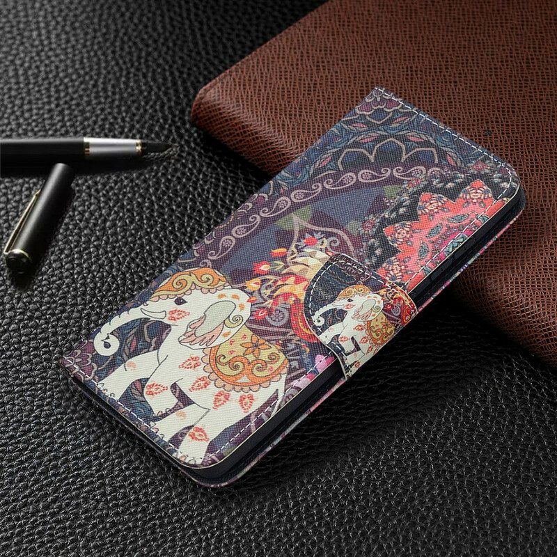 Lederhüllen Für Samsung Galaxy S20 FE Ethnische Elefanten-mandala