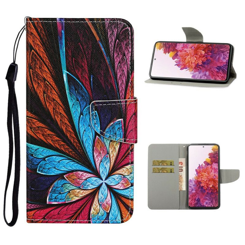 Lederhüllen Für Samsung Galaxy S20 FE Farbige Laken Mit Umhängeband