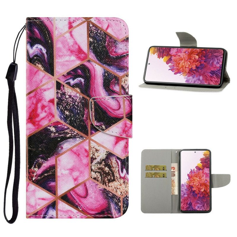 Lederhüllen Für Samsung Galaxy S20 FE Geometrischer Marmor