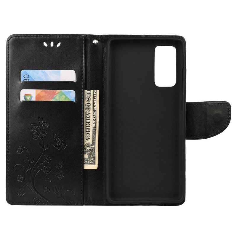 Lederhüllen Für Samsung Galaxy S20 FE Schmetterlingsdruck