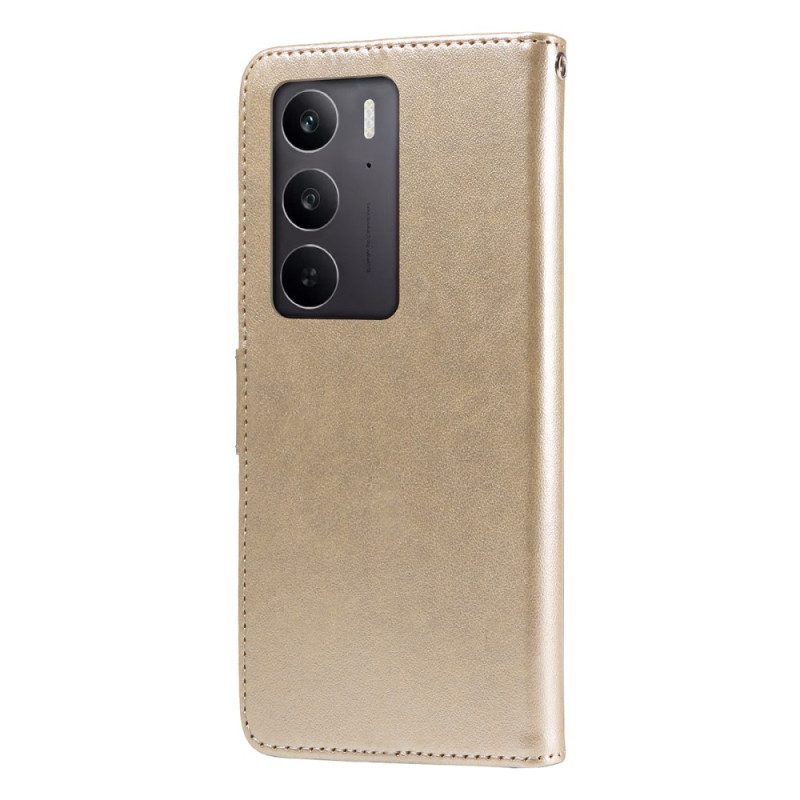 Lederhüllen Realme C71 Schmetterlinge Und Blumen