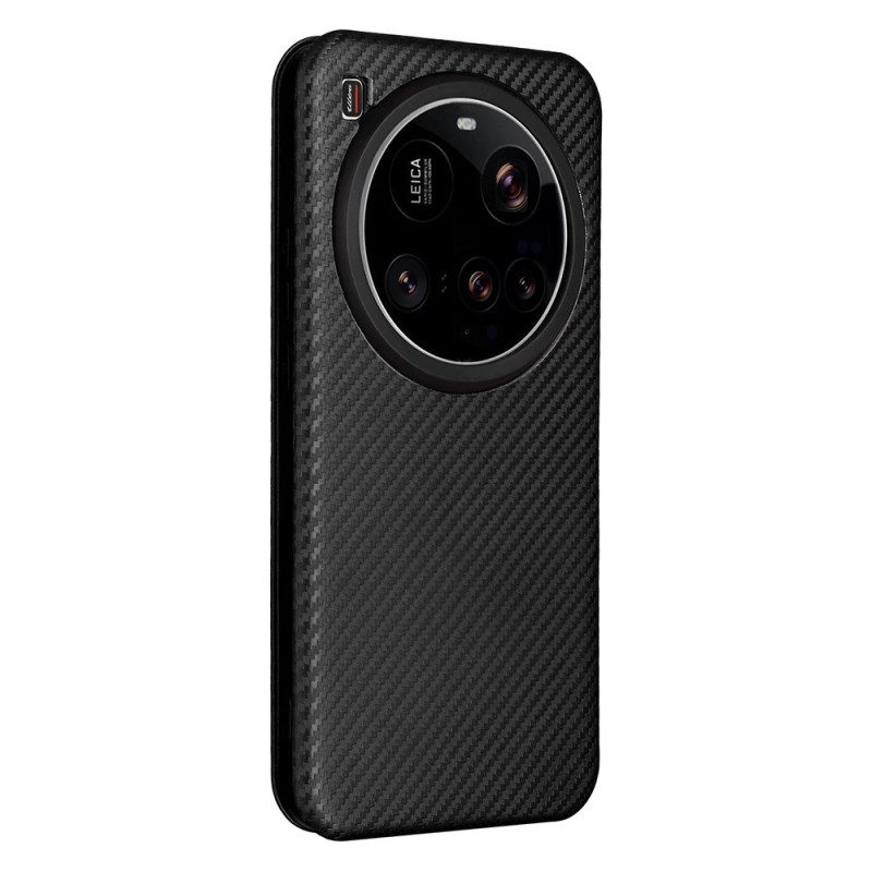 Flip Case Xiaomi 15 Ultra Gebürstete Kohlefaser