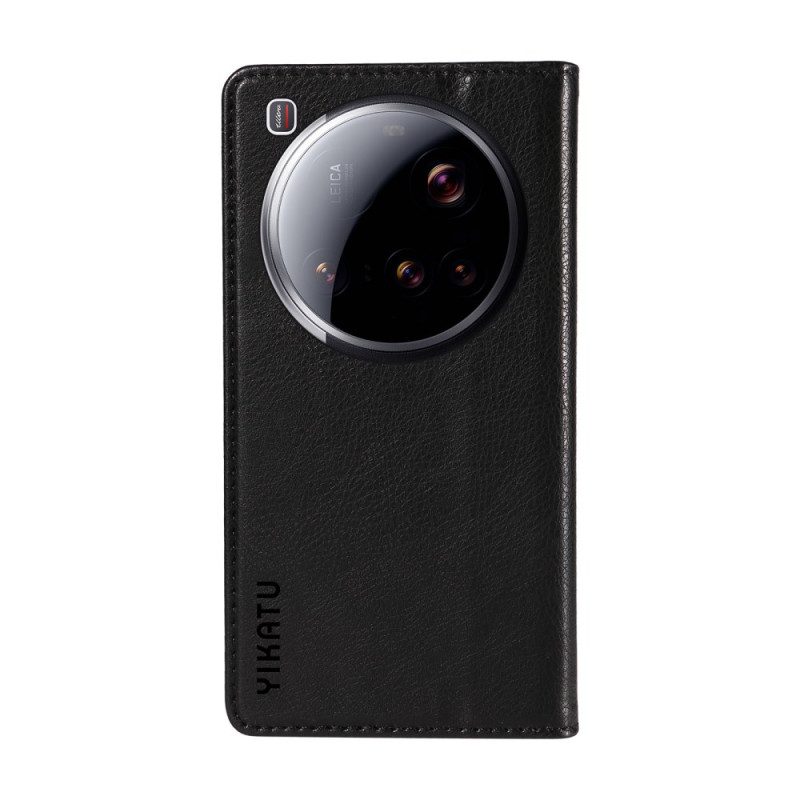 Flip Case Xiaomi 15 Ultra Handyhülle Yikatu Litschi-imitat Leder