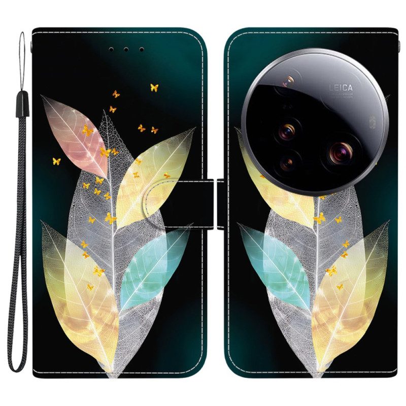 Lederhüllen Für Xiaomi 15 Ultra Bunte Blätter