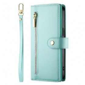 Lederhüllen Für Xiaomi 15 Ultra Geldbörse Mit Riemen Und Schulterriemen