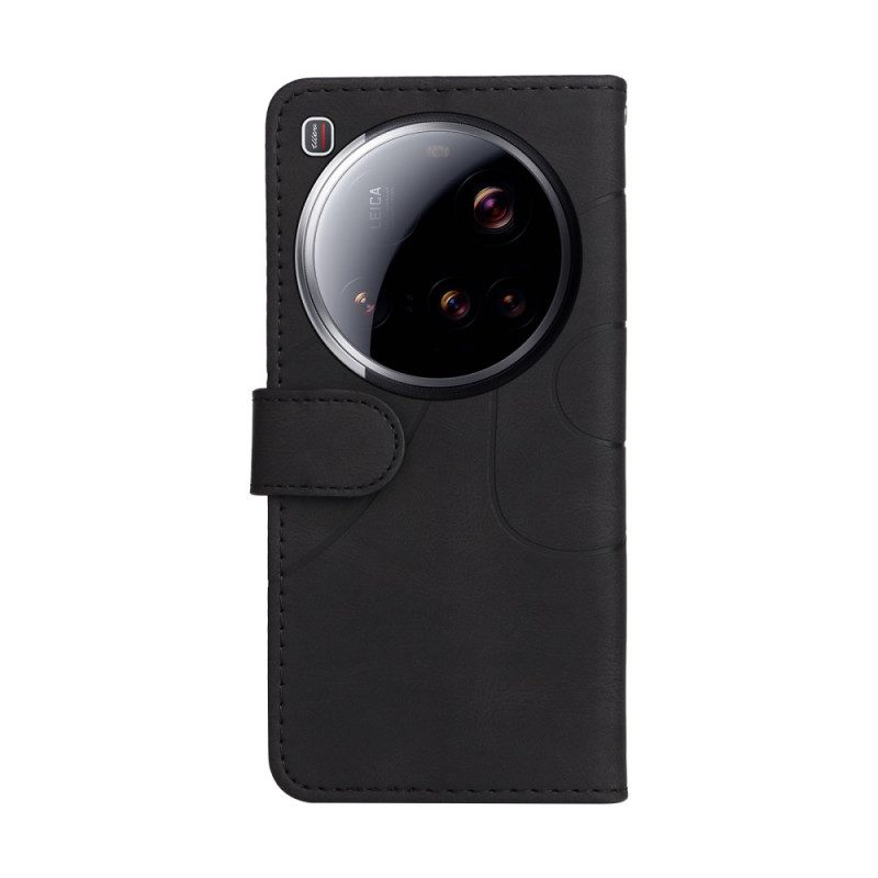 Lederhüllen Für Xiaomi 15 Ultra Zweifarbige Wellenlinien