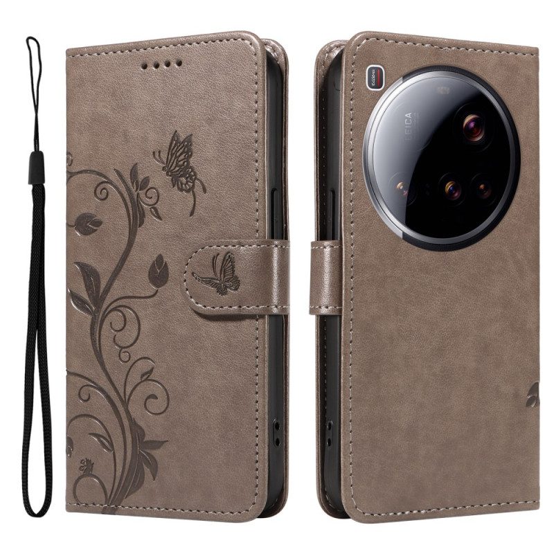 Lederhüllen Xiaomi 15 Ultra Handyhülle Blumenmuster