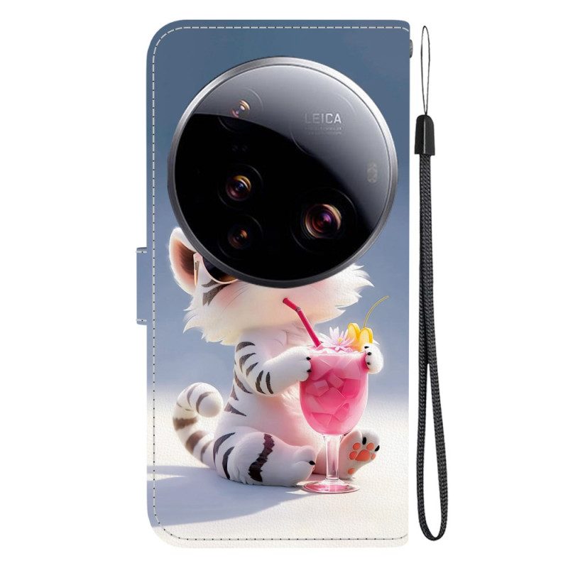 Lederhüllen Xiaomi 15 Ultra Handyhülle Cartoon-tiger