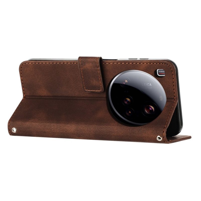 Lederhüllen Xiaomi 15 Ultra Handyhülle Geometrisches Linienarmband