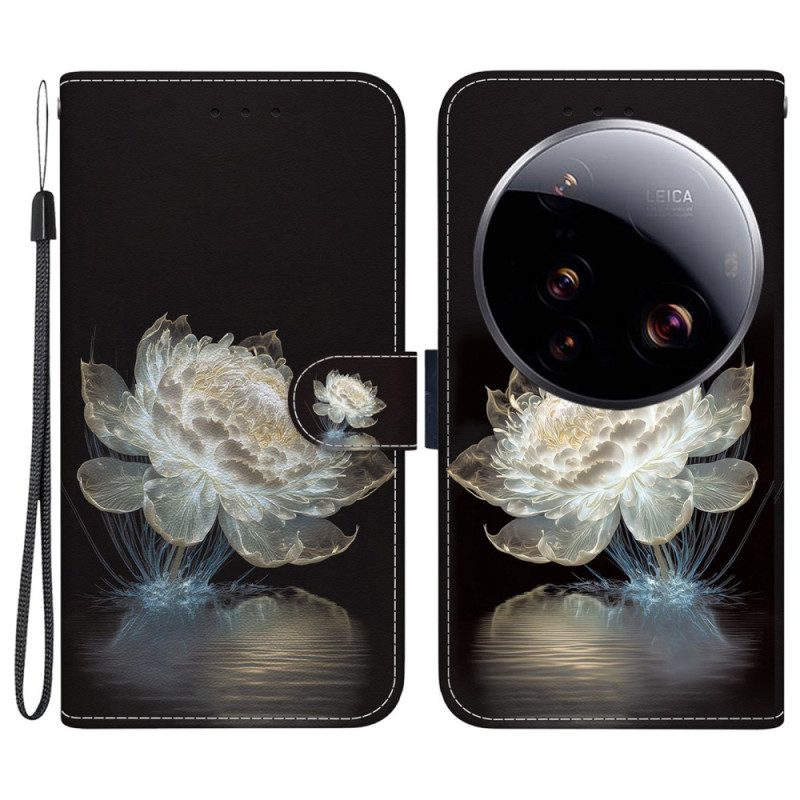 Lederhüllen Xiaomi 15 Ultra Handyhülle Kristall-pfingstrose