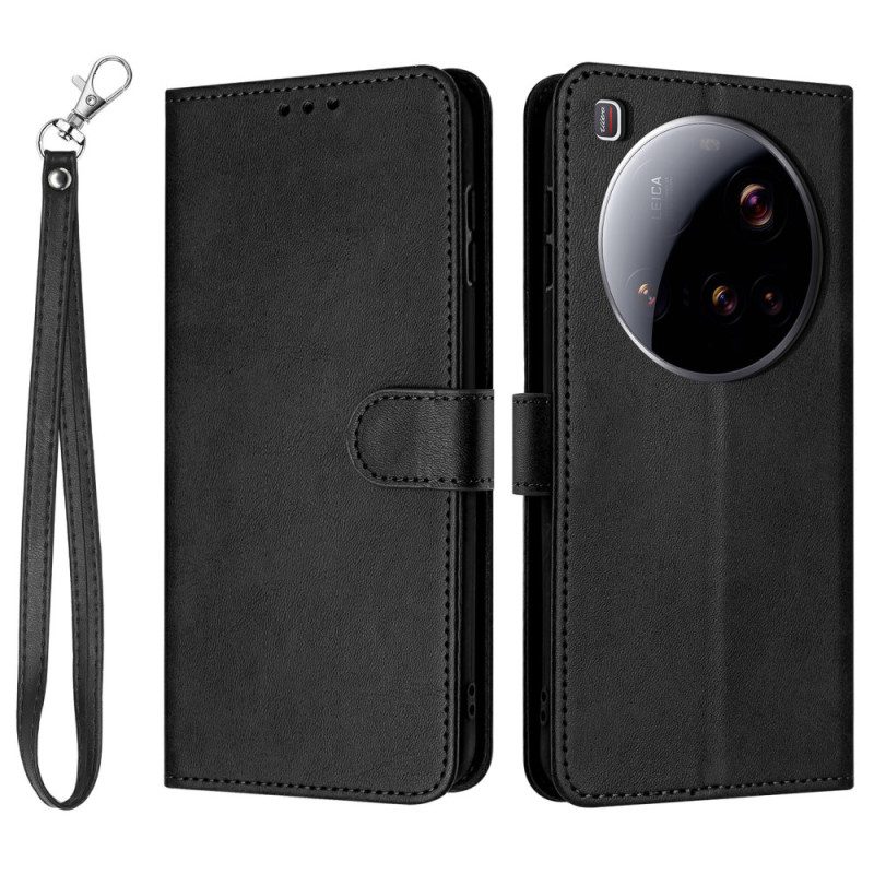 Lederhüllen Xiaomi 15 Ultra Handyhülle Lederarmband-effekt