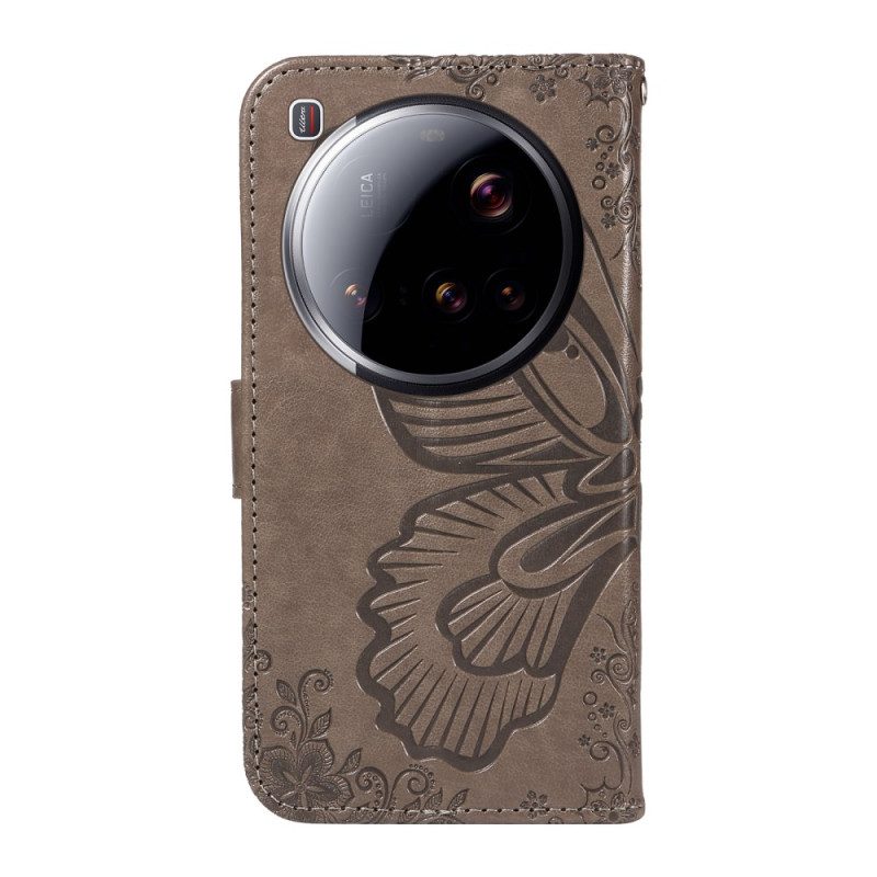 Lederhüllen Xiaomi 15 Ultra Handyhülle Schmetterlingsdesign
