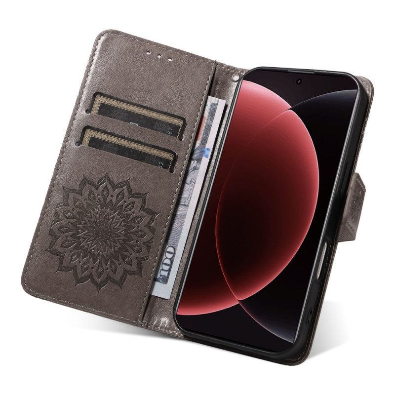 Lederhüllen Xiaomi 15 Ultra Handyhülle Sonnenblumenmuster