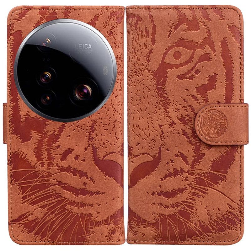 Lederhüllen Xiaomi 15 Ultra Handyhülle Tigerprint