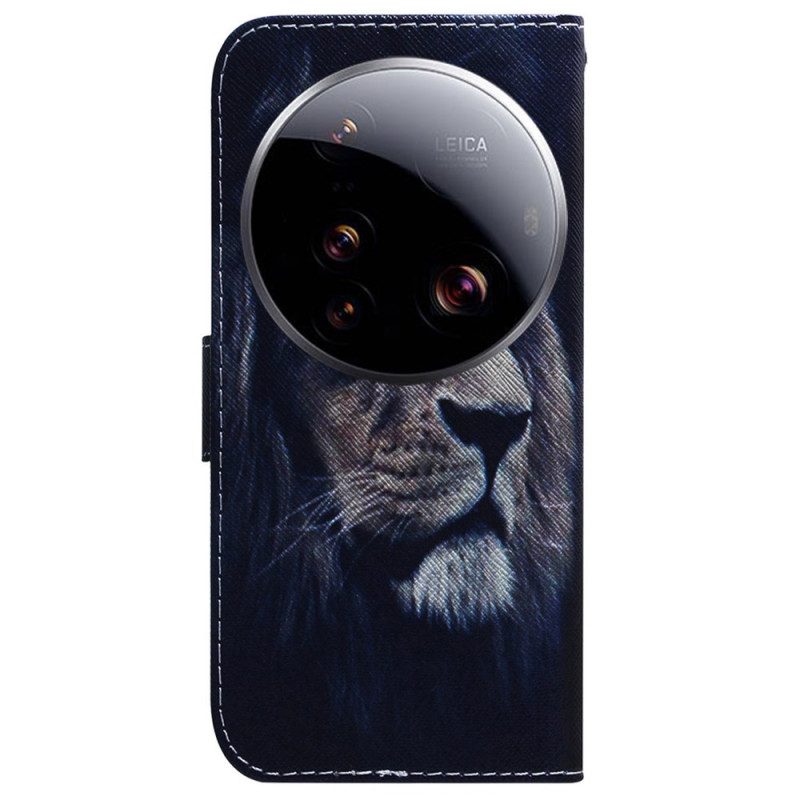 Lederhüllen Xiaomi 15 Ultra Handyhülle Träumender Löwe