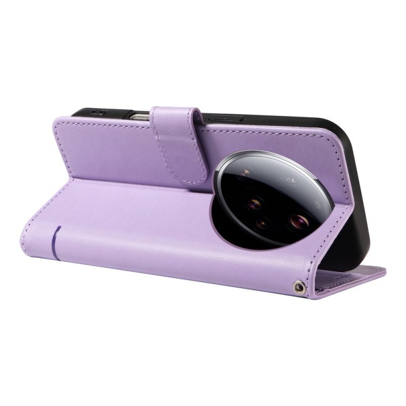 Lederhüllen Xiaomi 15 Ultra Handyhülle Trageriemen Mit Katzenmotiv