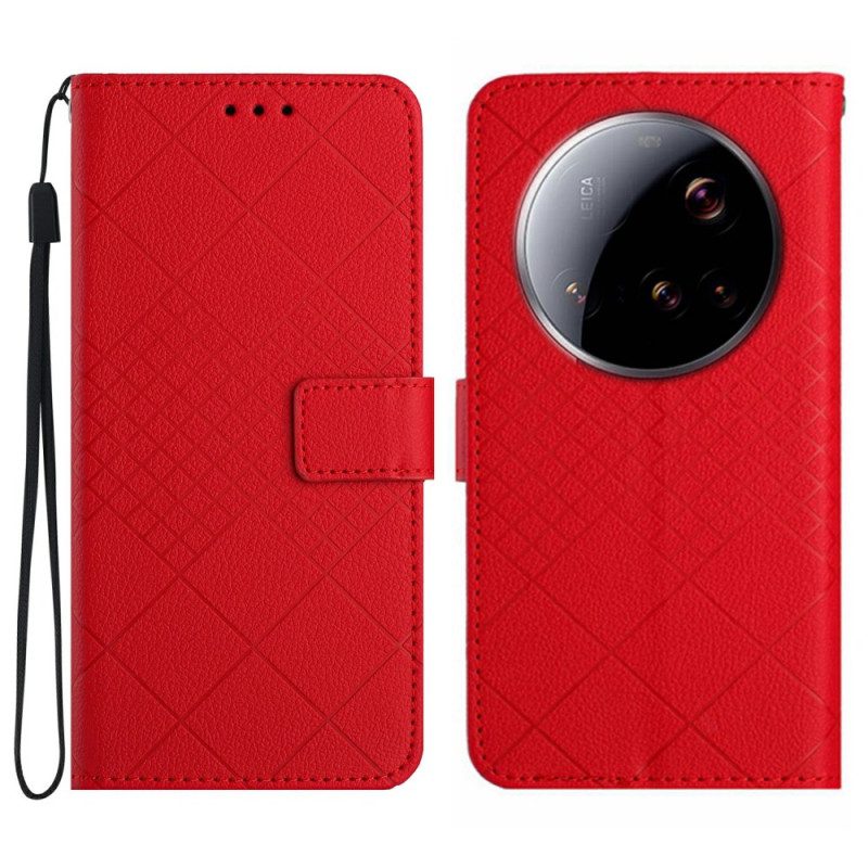 Lederhüllen Xiaomi 15 Ultra Rautenmuster