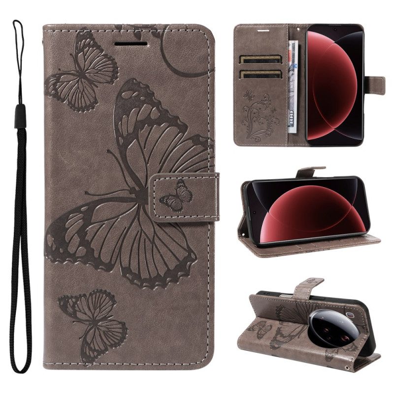 Lederhüllen Xiaomi 15 Ultra Riesige Schmetterlinge