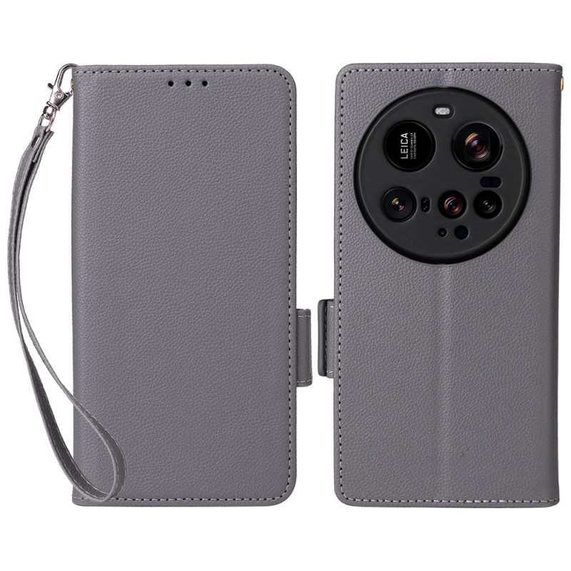 Lederhüllen Xiaomi 15 Ultra Strukturiertes Riemendesign