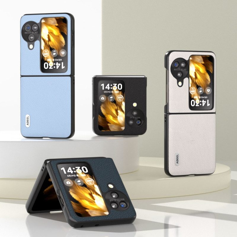 Hülle Oppo Find N3 Flip Abeel-stil Aus Strukturiertem Leder