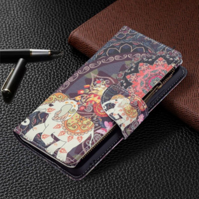 Flip Case Für Samsung Galaxy A32 Elefanten-reißverschlusstasche