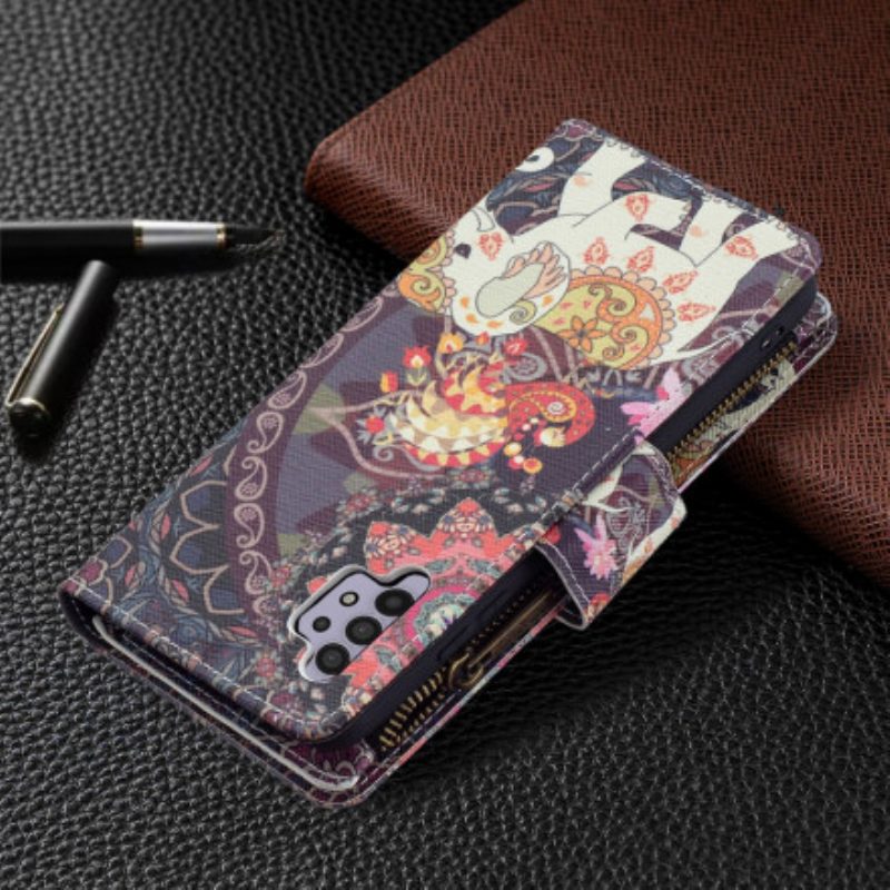 Flip Case Für Samsung Galaxy A32 Elefanten-reißverschlusstasche