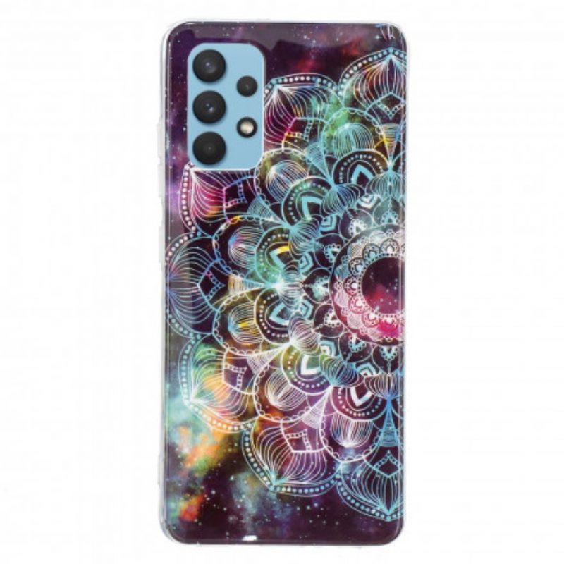 Handyhülle Für Samsung Galaxy A32 Fluoreszierende Blumenserie