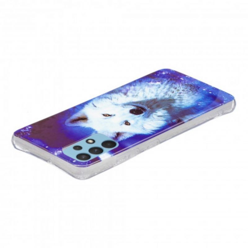 Handyhülle Für Samsung Galaxy A32 Fluoreszierende Wolf-serie