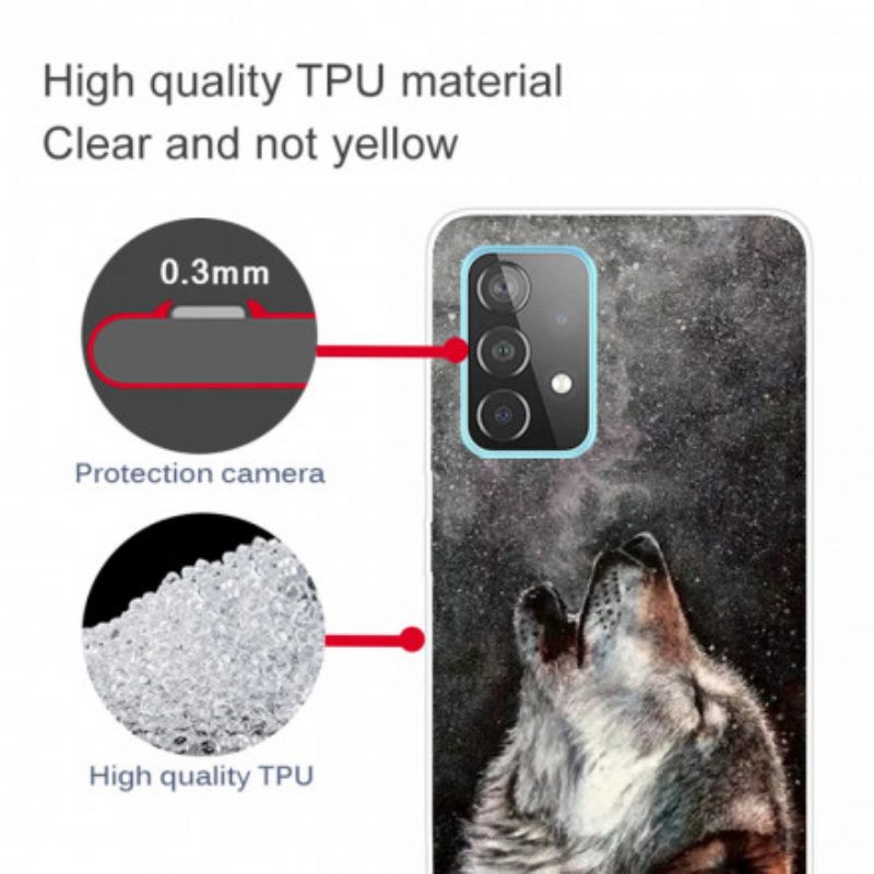 Hülle Für Samsung Galaxy A32 Erhabener Wolf