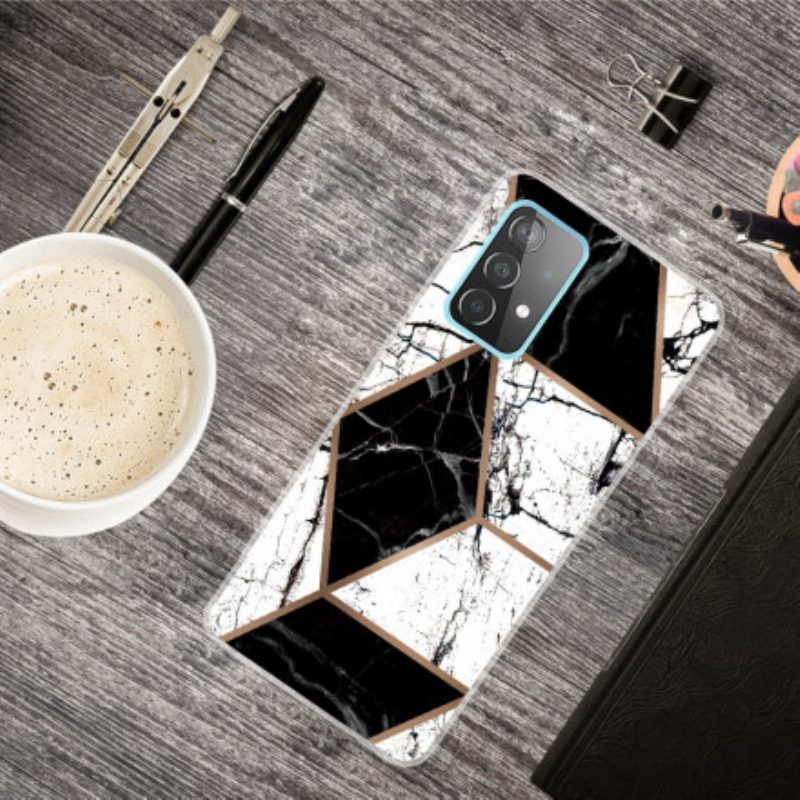 Hülle Für Samsung Galaxy A32 Variabler Geometrischer Marmor