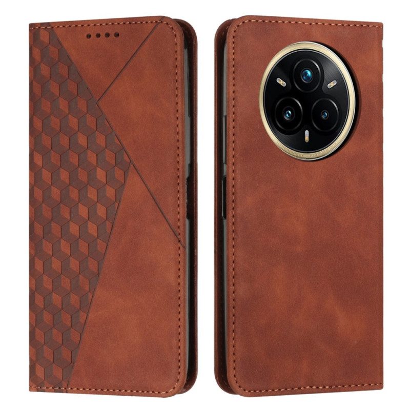 Flip Case Für Realme 14 Pro Plus 5g Rauten In Wildlederoptik