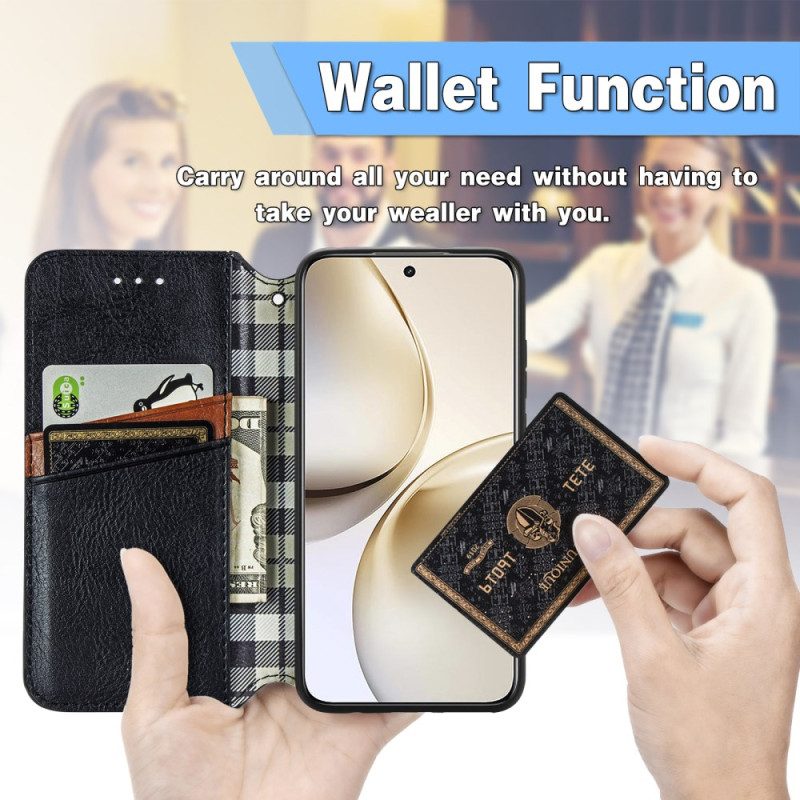 Flip Case Für Realme 14 Pro Plus 5g Vintage-wildlederoptik