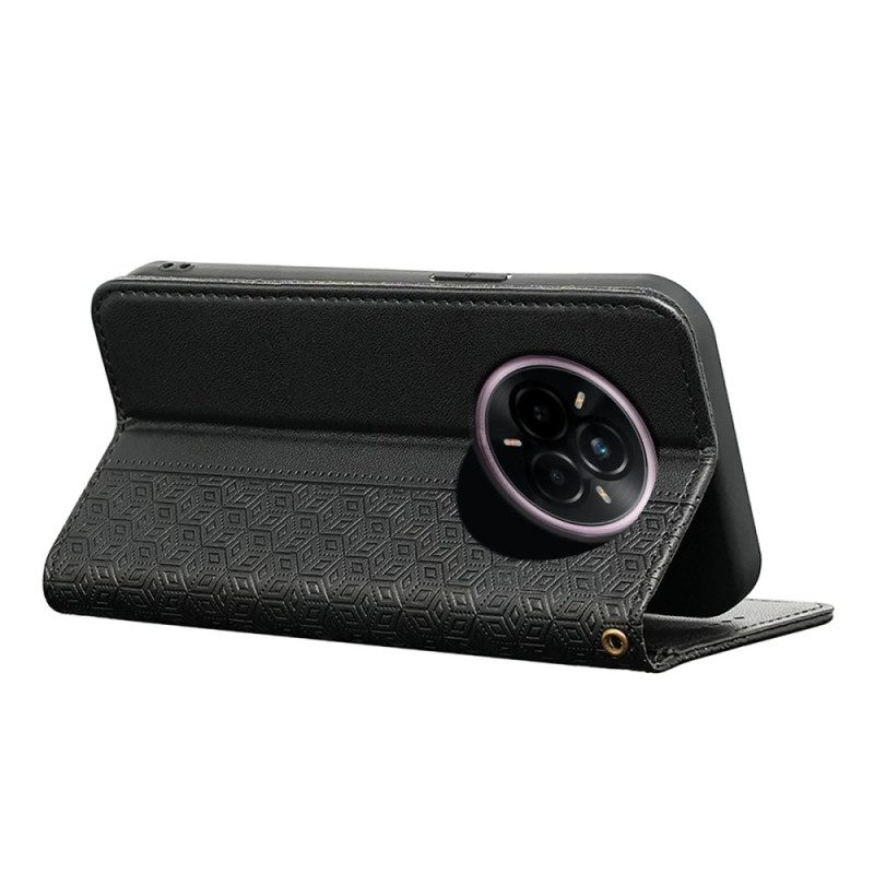 Flip Case Realme 14 Pro Plus 5g Handyhülle Karierter Riemen