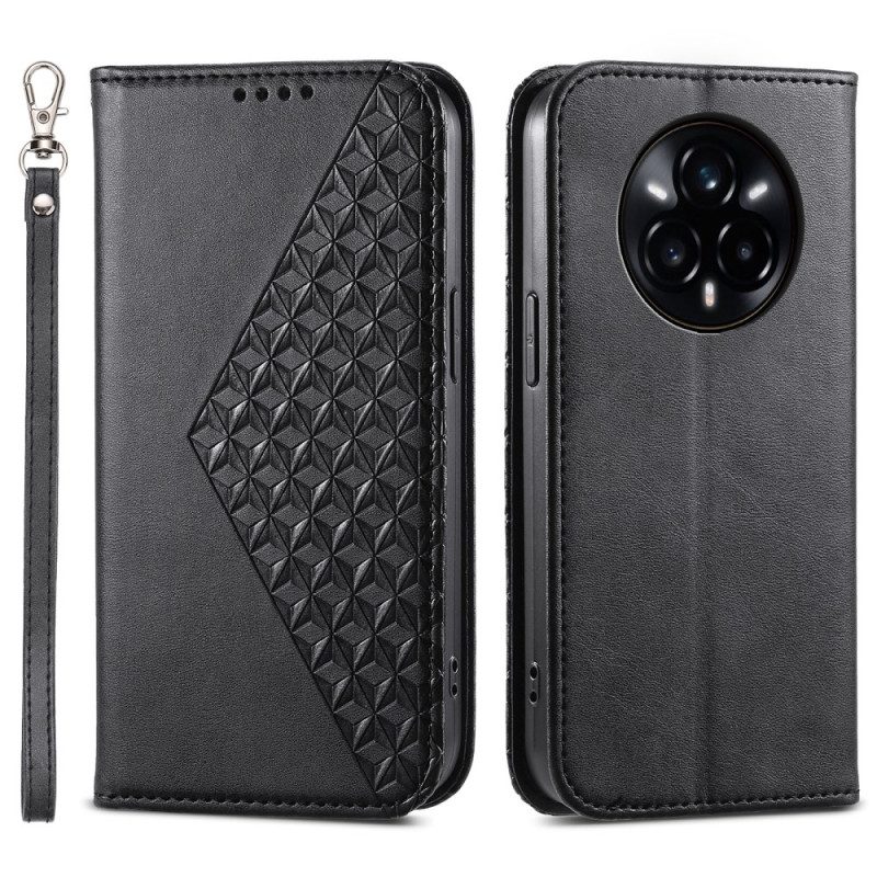 Flip Case Realme 14 Pro Plus 5g Strukturiert Mit Riemen