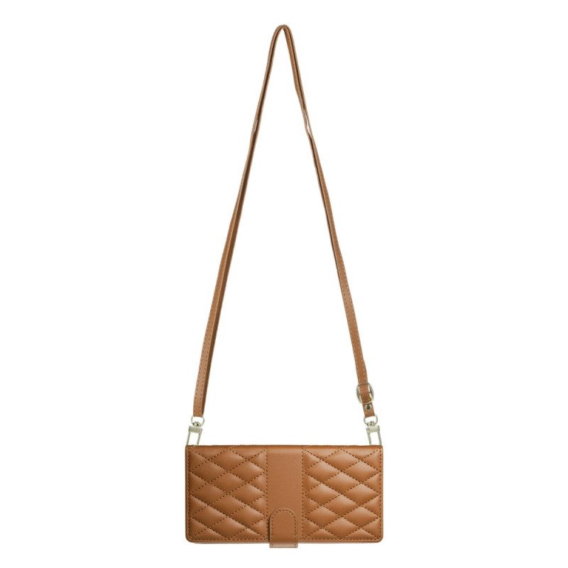 Lederhüllen Für Realme 14 Pro Plus 5g Gesteppt Mit Riemen Und Schulterriemen