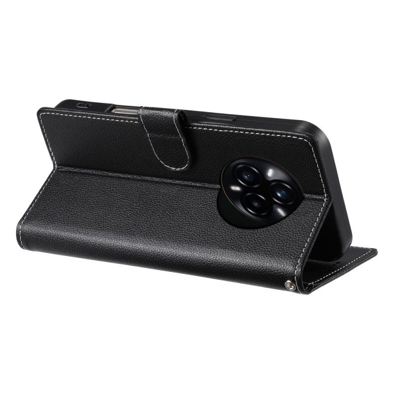 Lederhüllen Für Realme 14 Pro Plus 5g Schlicht Mit Riemen