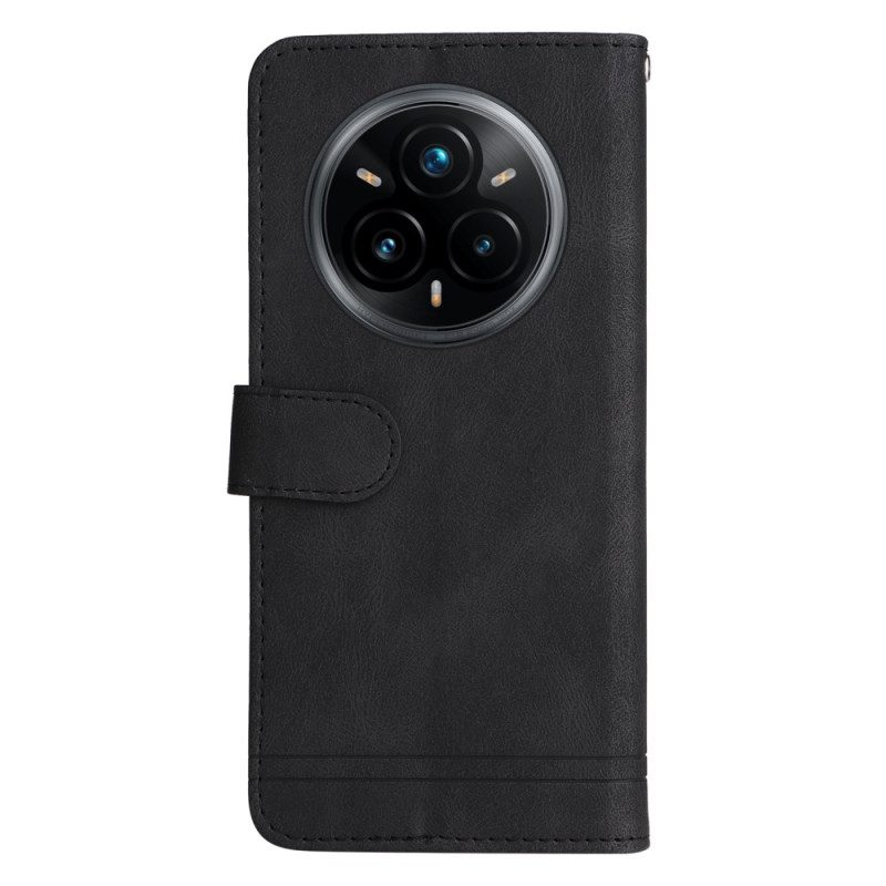 Lederhüllen Realme 14 Pro Plus 5g Handyhülle Vintage-effekt Mit Niete