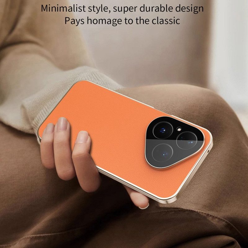 Hülle Huawei Pura 80 Lederdesign Und Displayschutzfolie Aus Gehärtetem Glas