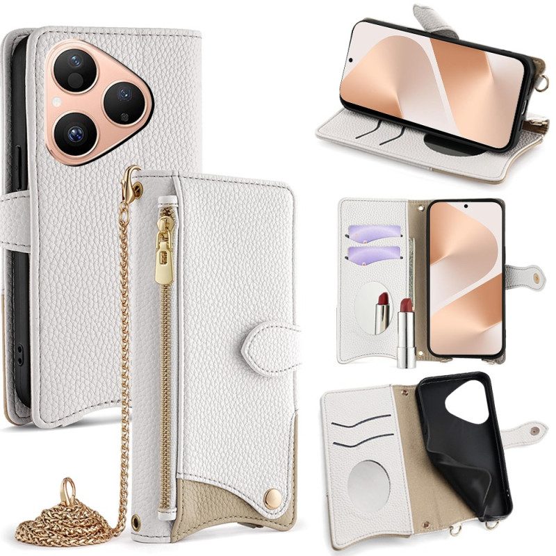 Lederhüllen Für Huawei Pura 80 Geldbörse Mit Kette