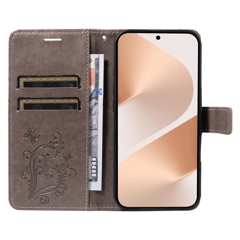 Lederhüllen Huawei Pura 80 Handyhülle Große Schmetterlinge