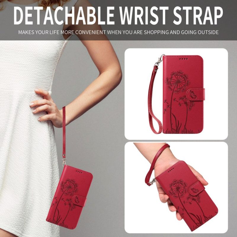 Lederhüllen Huawei Pura 80 Löwenzahn Und Trageriemen