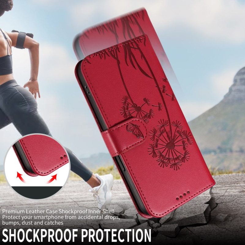 Lederhüllen Huawei Pura 80 Löwenzahn Und Trageriemen