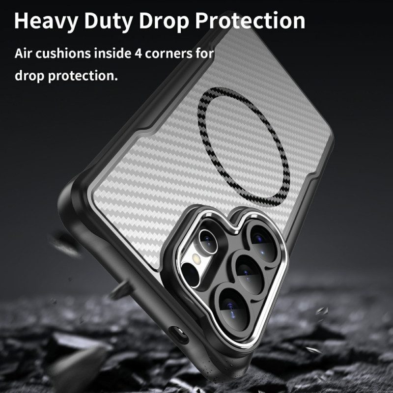 Hülle Samsung Galaxy S26 Ultra Magsafe Hybrid-schutz Carbonfaser-textur